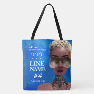 Bolso De Tela Arte negro de la hermandad de mujeres azul de