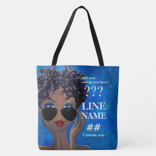 Bolso De Tela Arte negro de la hermandad de mujeres azul de