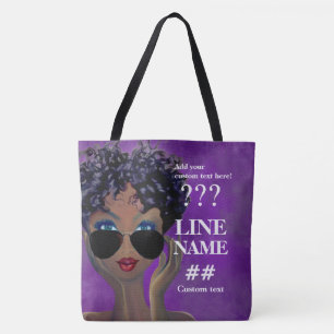 Bolso De Tela Arte negro de la hermandad de mujeres púrpura de