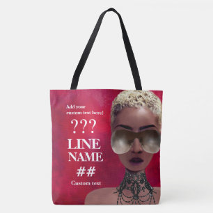 Bolso De Tela Arte negro de la hermandad de mujeres roja persona