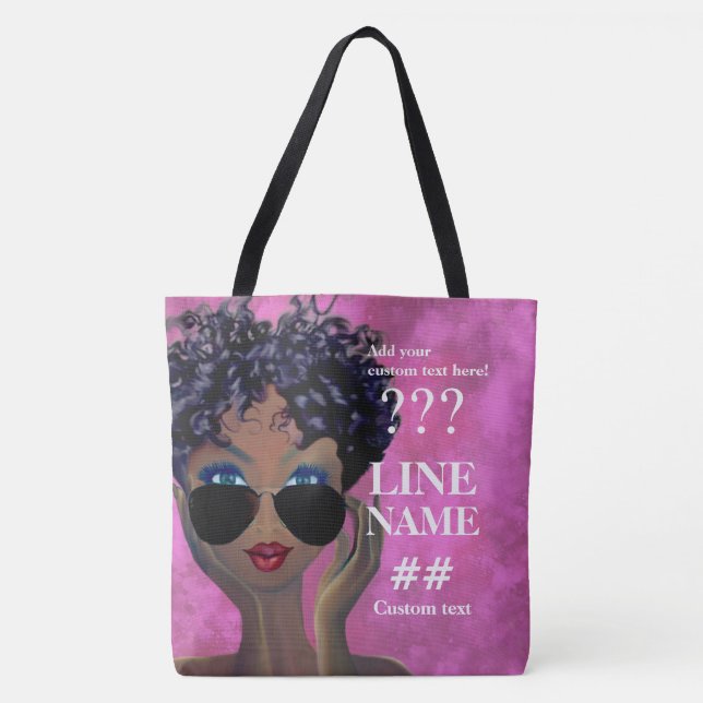 Bolso De Tela Arte negro de la hermandad de mujeres rosada de (Anverso)