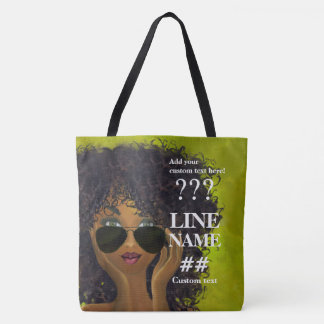 Bolso De Tela Arte negro de la hermandad de mujeres verde