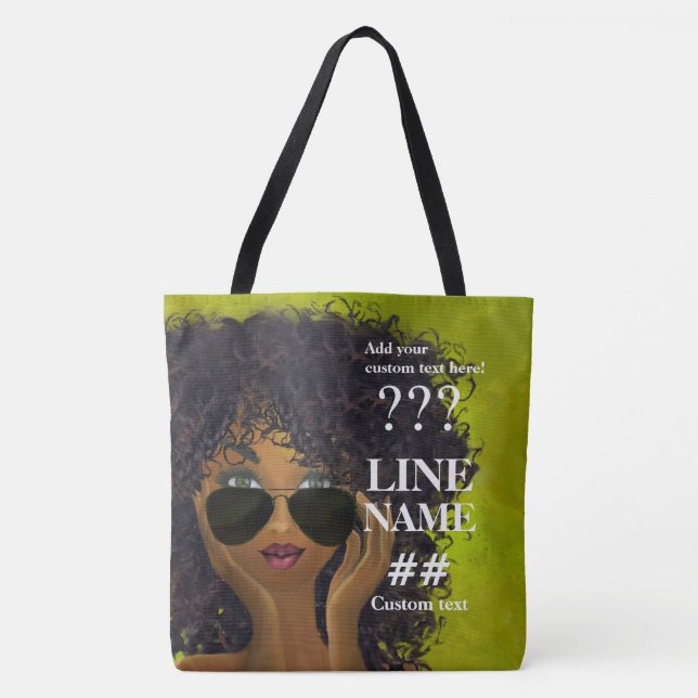 Bolso De Tela Arte negro de la hermandad de mujeres verde (Anverso)