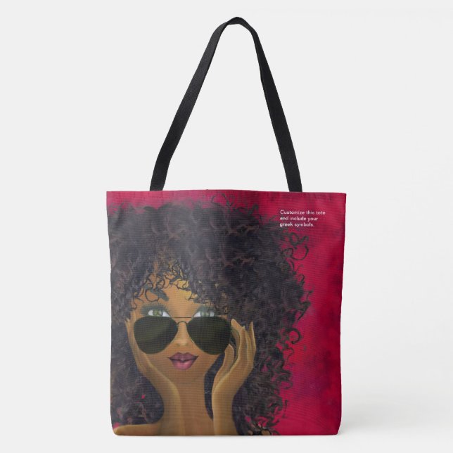 Bolso De Tela Arte negro del pelo natural rojo de encargo de la (Anverso)