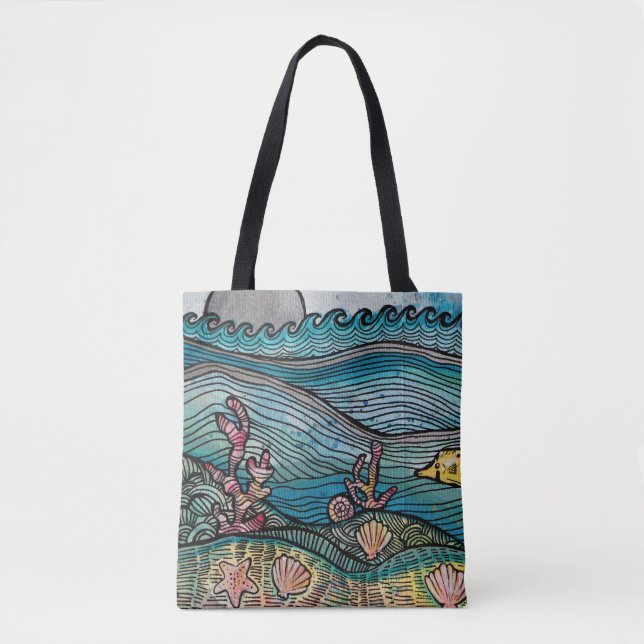 Bolso De Tela Arte oceánico (Anverso)