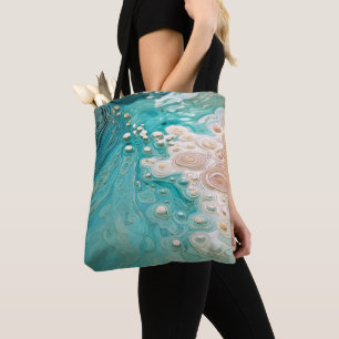 Bolso De Tela Arte Oceánico Topográfico Abstracto