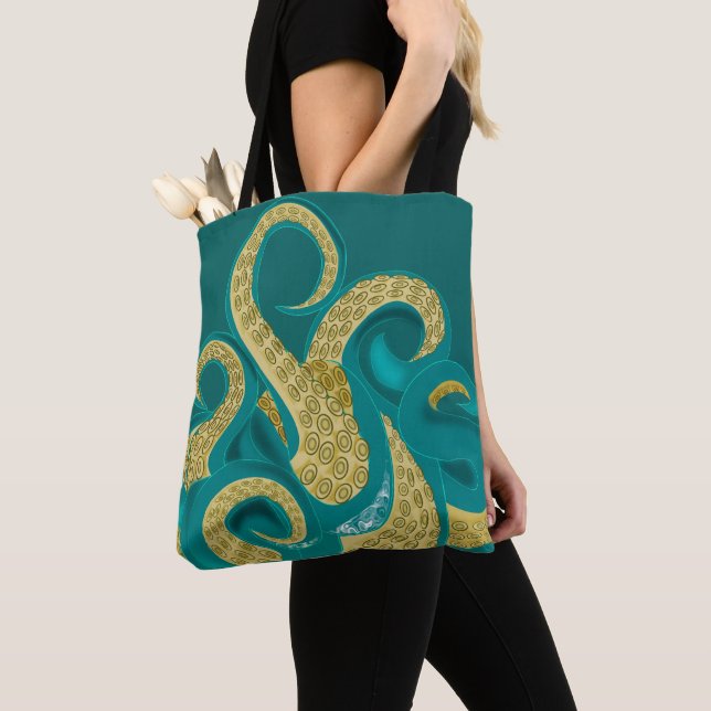 Bolso De Tela Arte Octopus (Detalle)