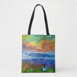 Bolso De Tela arte original "Big wave morn"