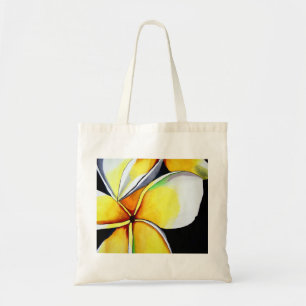 Bolso De Tela Arte original de flor frangipano amarillo tropical