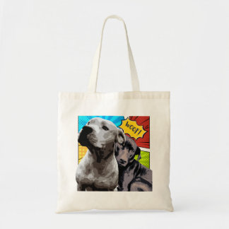 Bolso De Tela Arte original de Pitbull y Staffy de mis dos perro