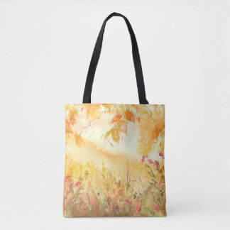 Bolso De Tela Arte paisajístico del paisaje del campo acuarela