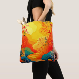 Bolso De Tela Arte paisajístico otoñal