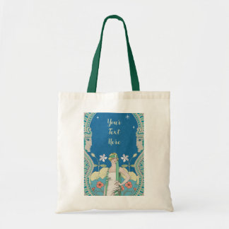 Bolso De Tela Arte personalizado Art Nouveau azul vintage Dama A