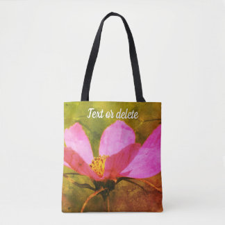 Bolso De Tela Arte personalizado de flor de cosmos rosa única