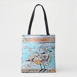 Bolso De Tela Arte Personalizado de Gaviota de Playa