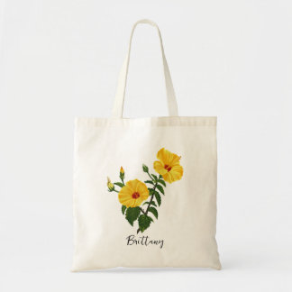 Bolso De Tela Arte personalizado de hibisco amarillo hawaiano