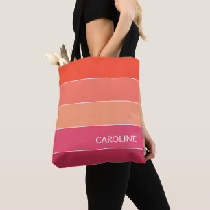 Bolso De Tela Arte personalizado de rayas de verano colorido