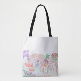 Bolso De Tela Arte personalizado para niños, dos ratones lindos,