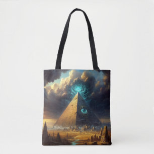 Bolso De Tela Arte pirámide azul místico