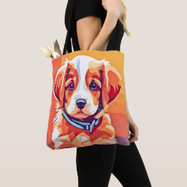 Bolso De Tela Arte pop de cachorro curado