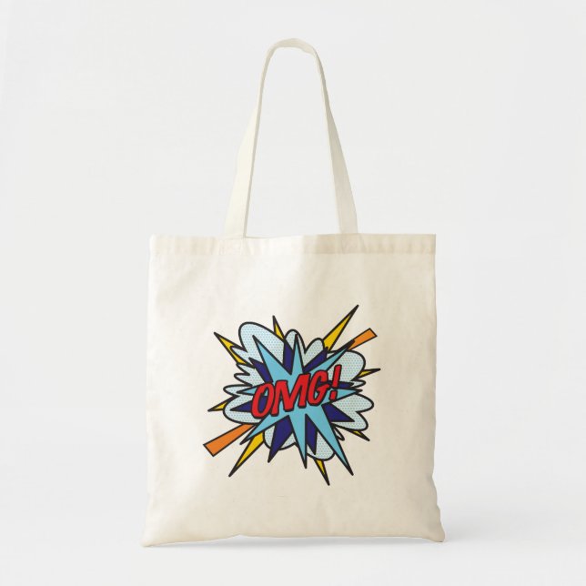 Bolso De Tela Arte Pop de Cómic OMG (Frente)