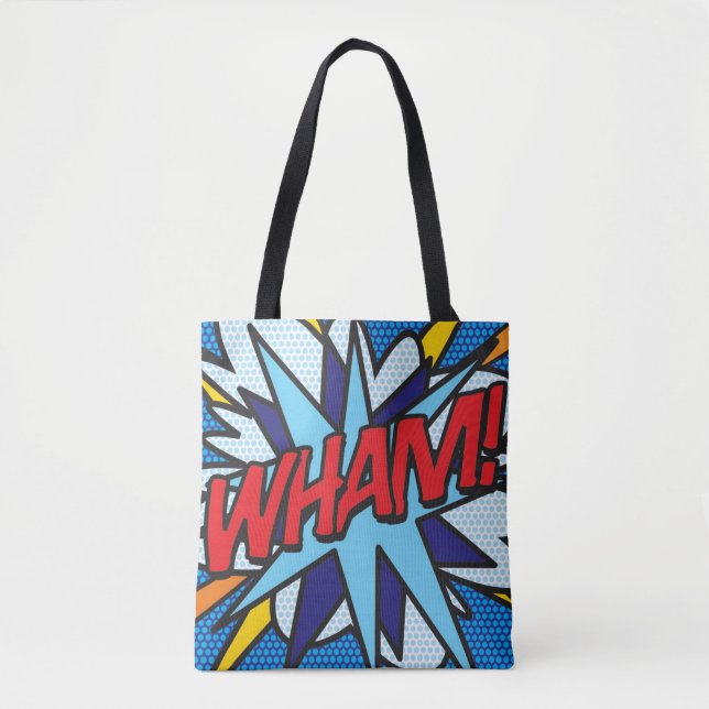 Bolso De Tela Arte Pop de Cómic ¡ZAS! ¡BAM! (Anverso)