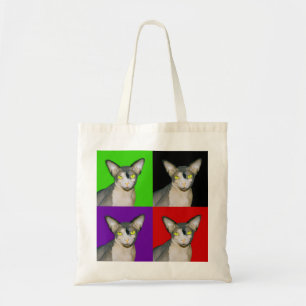 Bolso De Tela Arte pop de Ninja del gato de Sphynx 2