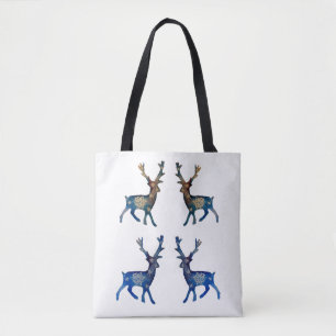 Bolso De Tela Arte pop de renos copas de nieve Mandala Tote