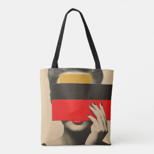 Bolso De Tela Arte pop moderno: Mujer misteriosa detrás de los c
