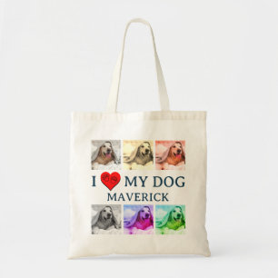 Bolso De Tela Arte Pop Personalizado AMO A MI PERRO Regalo para 