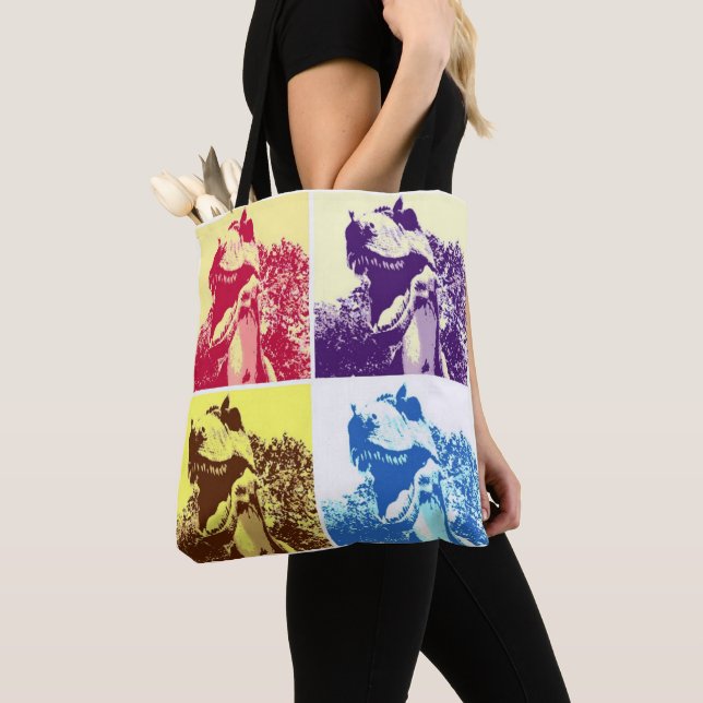 Bolso De Tela Arte pop T-Rex (Detalle)