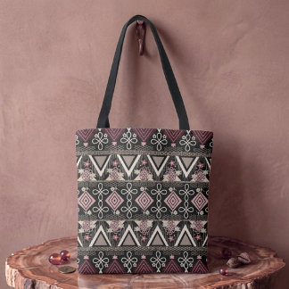 Bolso De Tela Arte popular de medianoche rosa