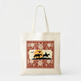 Bolso De Tela Arte popular floral de caballo vaquero occidental 