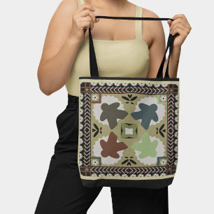 Bolso De Tela Arte Popular: Juego de tablero con flores de mosai