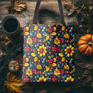 Bolso De Tela Arte popular tradicional floral giro Khokhloma