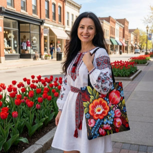 Bolso De Tela Arte popular tradicional ucraniano de Petrikivka 