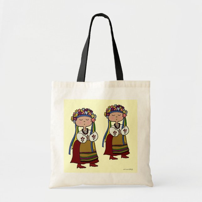 Bolso De Tela Arte popular ucraniano del pequeño bailarín (Frente)