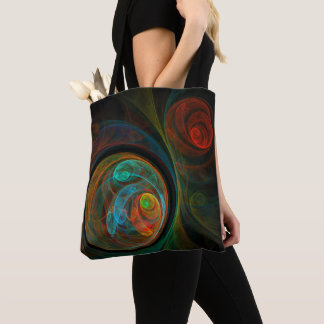 Bolso De Tela Arte resumido azul de renacimiento