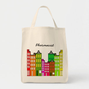 Bolso De Tela Arte retro caprichoso de los edificios del tote