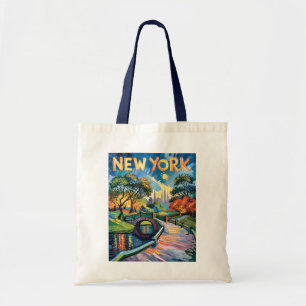 Bolso De Tela Arte retro de paisaje urbano de Van Gogh del parqu