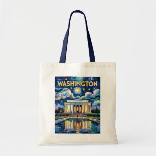 Bolso De Tela Arte Retro Washington DC Monumento a Lincoln Van G