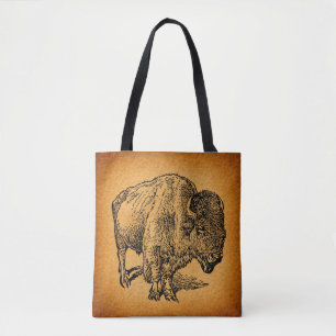 Bolso De Tela Arte rústico occidental de búfalo salvaje
