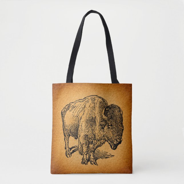 Bolso De Tela Arte rústico occidental de búfalo salvaje (Anverso)