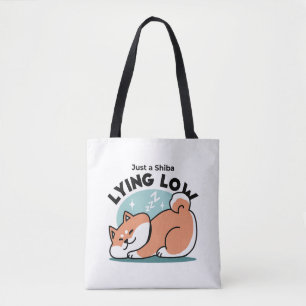 Bolso De Tela Arte Shiba Inu relajado: Solo un Shiba bajo tierra