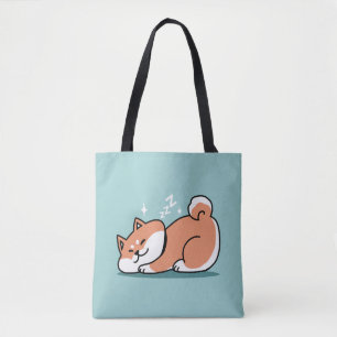 Bolso De Tela Arte Shiba Inu relajado: Solo un Shiba bajo tierra