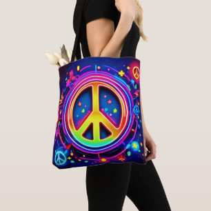 Bolso De Tela Arte símbolo de la paz del arcoiris