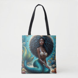Bolso De Tela Arte submarino de la sirena negra