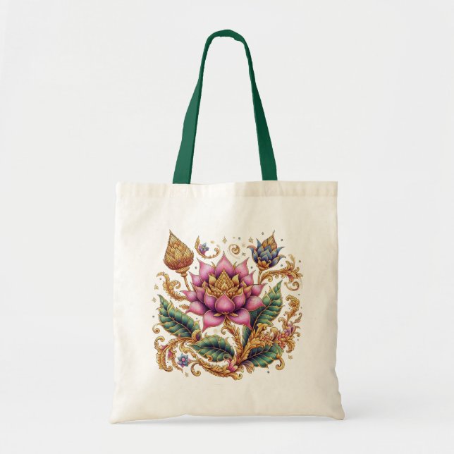 Bolso De Tela Arte tailandés, diseño tailandés, estilo tailandés (Frente)