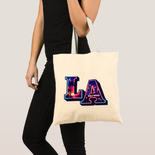 Bolso De Tela Arte tipográfico neón al estilo California de los