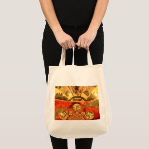 Bolso De Tela Arte tradicional africano rojo dorado